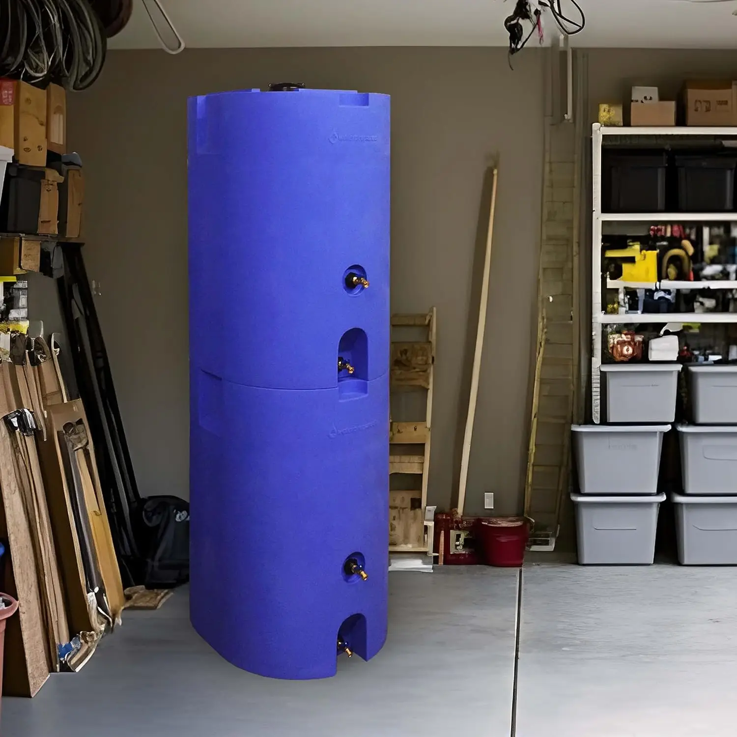 160 Gallon Unique Stackable Utility Water Tank with Large Cap for Easy Filling & 2 Spigots, Fits Through Standard Doorwaye