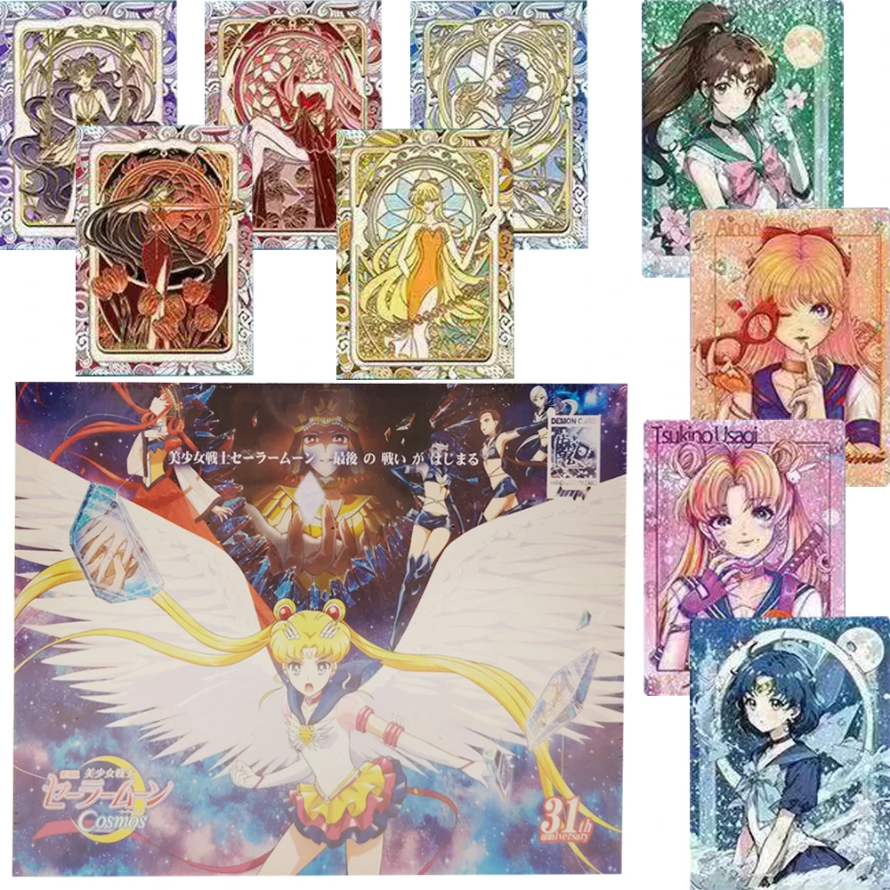 Sailor Moon Collection Cards Fantasy Magic Girls Anime Theater Version Themed Hollow Out Paper Cuttings Art Cards Birthday Gifts
