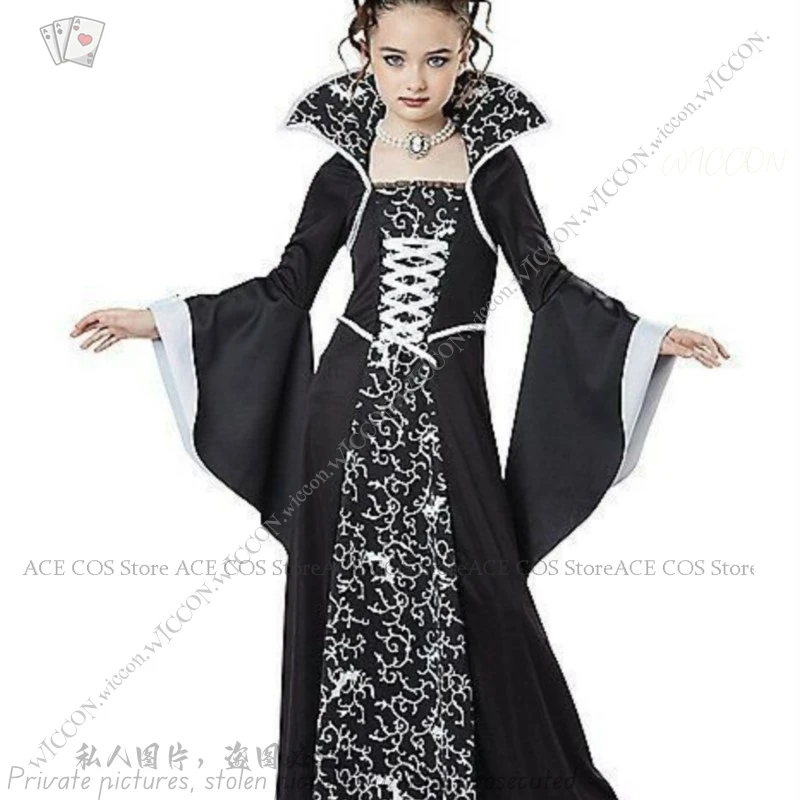 Halloween Cosplay Witch Vampire Costume for Kids Girls Carnival Dress Up Party Children's Performance Clothing Halloween  Party