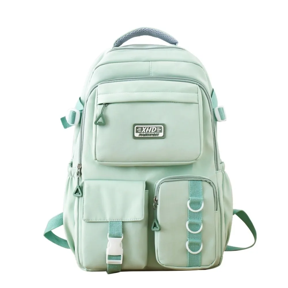 Nylon School Backpack Large Capacity Adjustable Padded Shoulder Straps Laptop Rucksack Water-resistant Multi-pocket