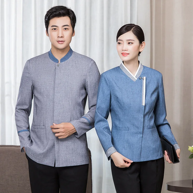 ホテルの部屋のクリーニング制服長袖秋冬衣装モールコミュニティプロパティクリーナー病院女性のクリーニング作業服