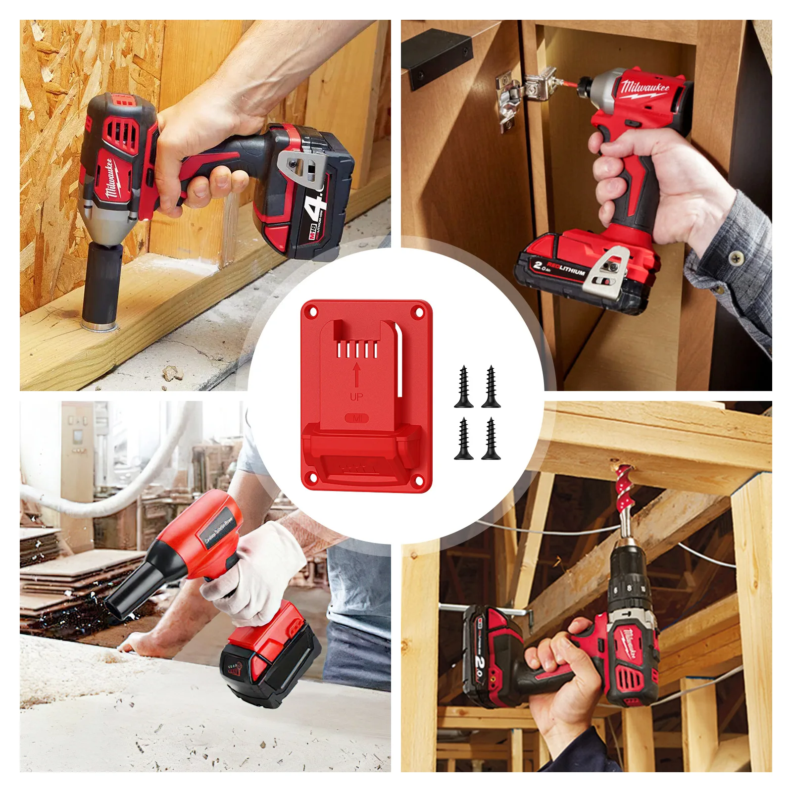 Für Dewalt/Milwaukee/Makita/Bosch/Ridgid/AEG 18V Akku-Werkzeughalter Wandmontage Werkzeughalterung Befestigungsvorrichtung Werkzeughalter – Detail 19