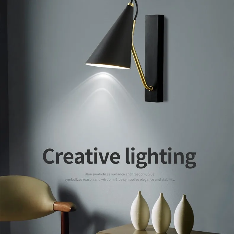 

Minimalist living room wall lamp Nordic post-modern bedroom bedside lamp simple creative staircase aisle balcony wall lamp