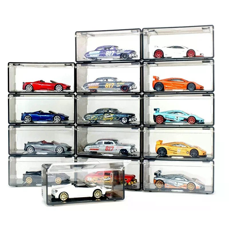 1Pcs Transparent Dustproof Stackable Storage Box Without Car Diecast Model Car Display Box Children Alloy Car Model Storage Box