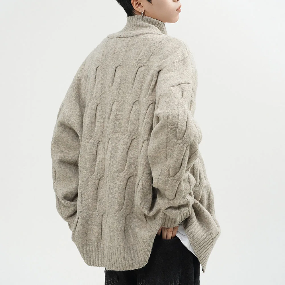 Comfortable Men Jacquard Sweater Black Fashion High Street Solid Color Pattern Vacation Suitable Brand New Condition Daily Wear