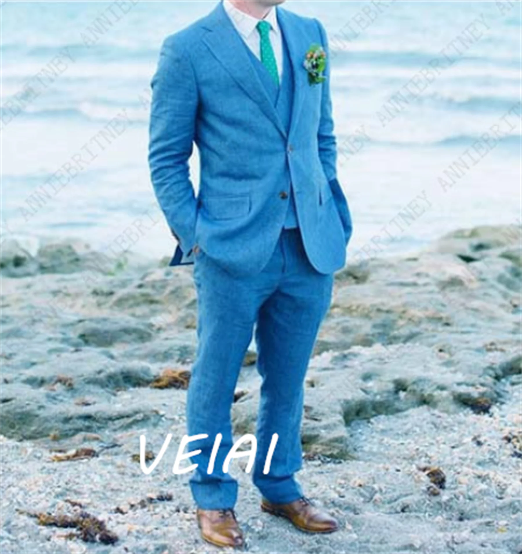 

CustomizedLatest Coat Pant Designs Linen Ivory Beige Men Suit Formal Slim Fit Gentle Blazer Custom Made Mens Suits Terno