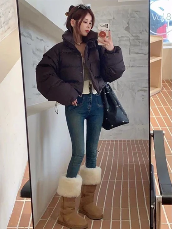 Slim Fit High Waist Denim Jeans Women's Retro Style Elastic Two Button Tight Versatile Sexy Butt Lifting Blue Cotton Blend