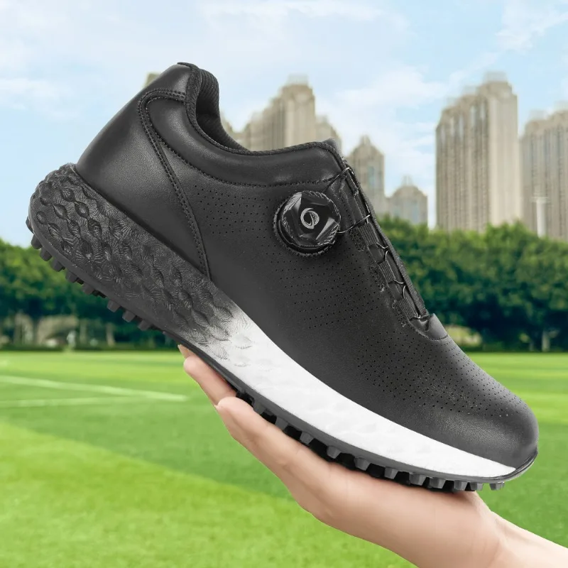 Professional Golf Training Shoe for Men Leather Gym Sneakers Mens Quick Lacing Golf Training Shoes Man Anti Slip Sport Shoe