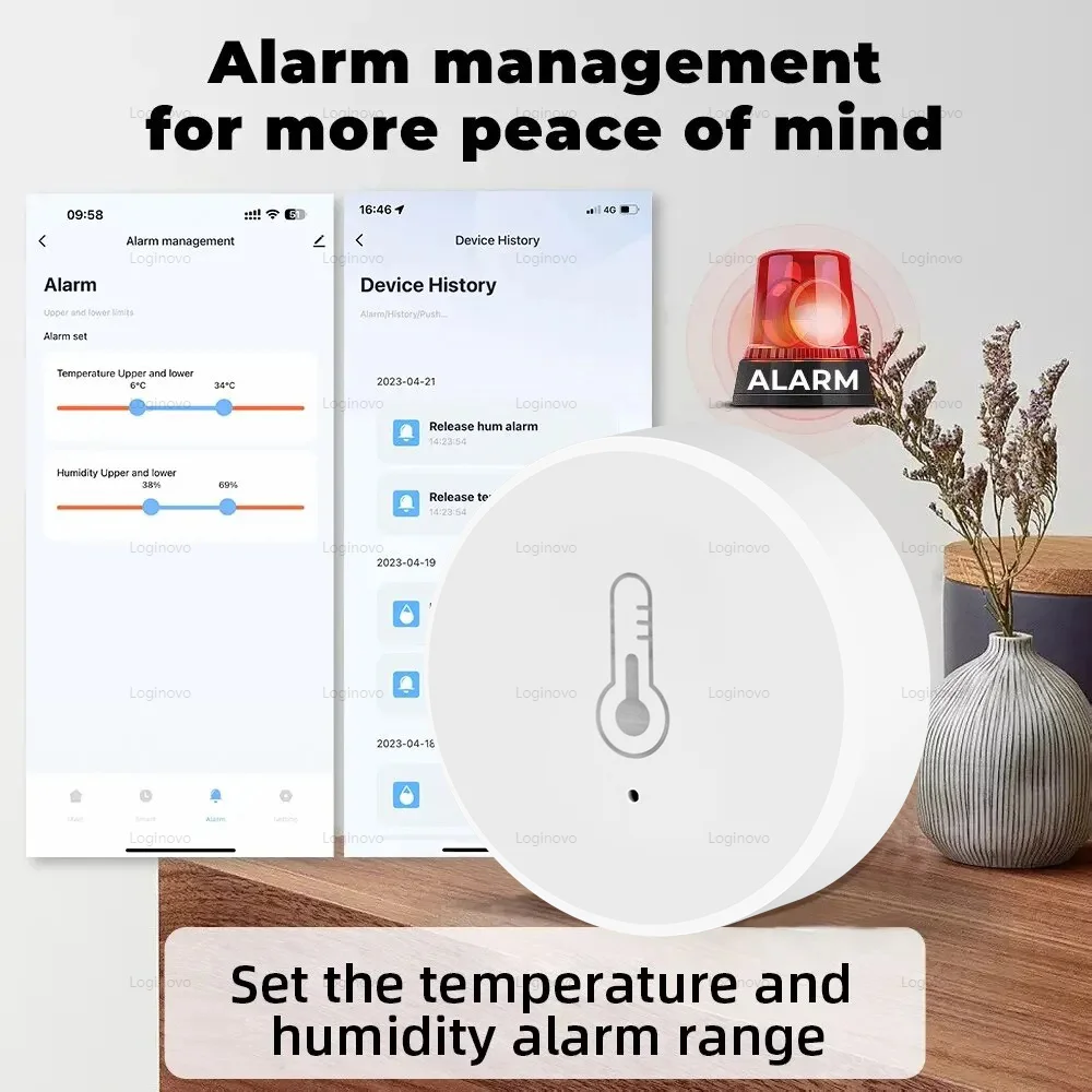 Tuya ZigBee Temperature Humidity Sensor Indoor Thermometer Smart Life APP Monitor For Gateway Alexa Google Home Automation