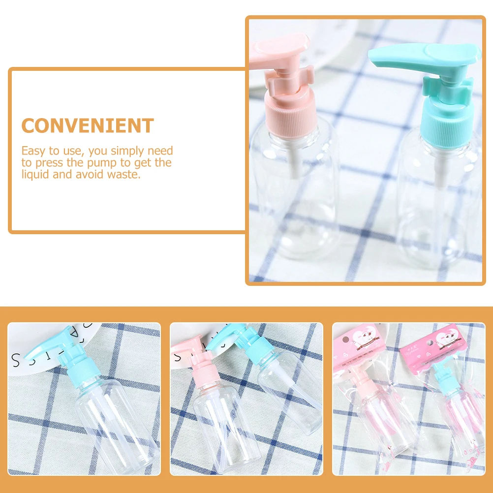 

6Pcs Lotion Dispenser Bottle Plastic Pump Refillable Shampoo Conditioner Leak Proof Lock Easy to Use for Travel