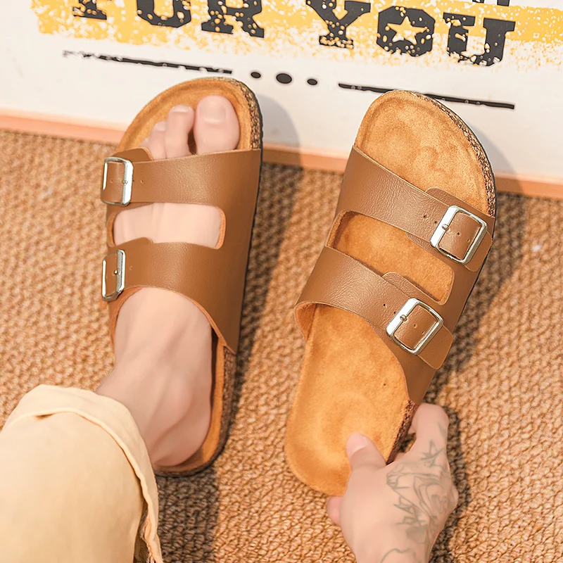 Summer women slippers Birken indoor non-slip cork slippers men beach outdoor home comfortable casual sandals large size 36-46