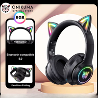 ONIKUMA B90 Wireless Headset Dual Mode Compatible Bluetooth 5.0 Foldable Gaming Headsets RGB Lights Noise-Canceling Mic Stereo