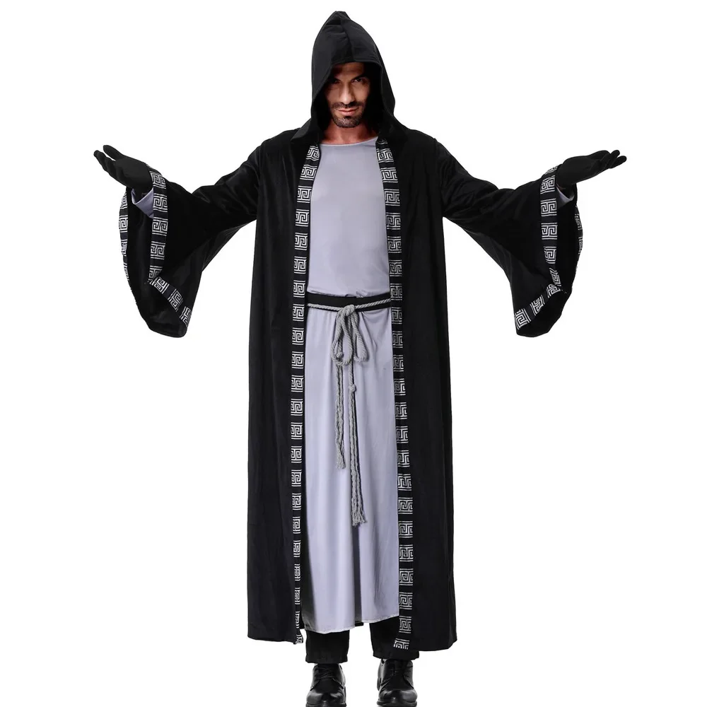 

Hooded Robe Halloween Cosplay Costume Robe Cloak Cape Mens Halloween Costume Medieval Renaissance Hooded Cloak Men Witch