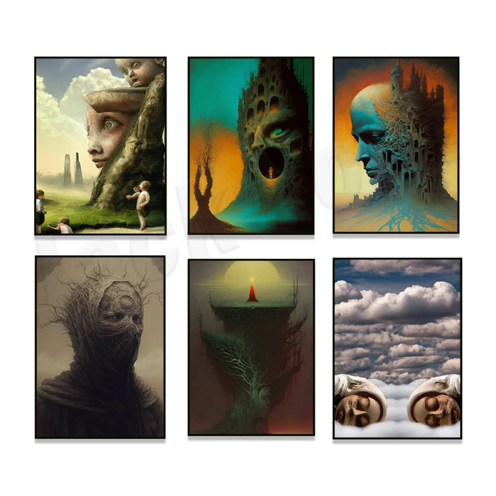 ملصق Zdzislied Beksiansk، مطبوعات Beksinski، الفن البولندي، مطبوعات فنية سريالية، ديكور فني جداري قوطي للمنزل، مطبوعات فنية داكنة #1