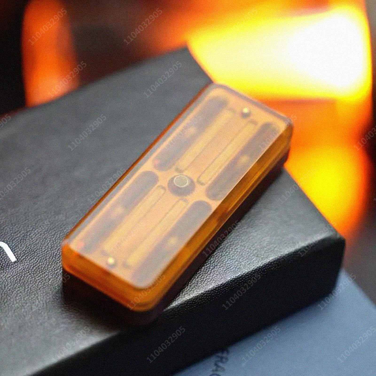 EDC PEI Mechanical Fidget Slider Amber Ratcheting ADHD Card Pusher Popping Coin & Tactile Clicks for Stress Relief Fidget Gadget