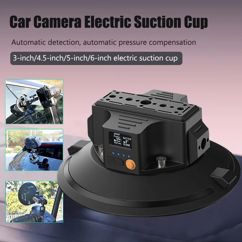 6Inch Strong Electric Suction Cup 4.5Inch Car Camera Suction Cup Shock Absorption Sport Cam Fixed Shooting Tool for Camera Phone