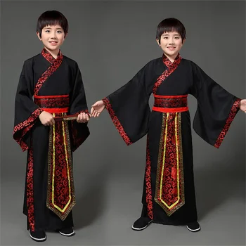traditionele oude chinese volksdans kostuums jongen kinderen klassieke kinderen kind tang-dynastie kostuum hanfu kleding jurk