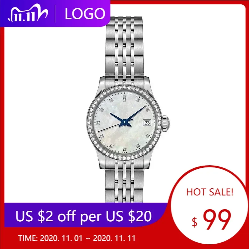 

Роскошные новые кварцевые часы женские с бриллиантами Reloj Hombre