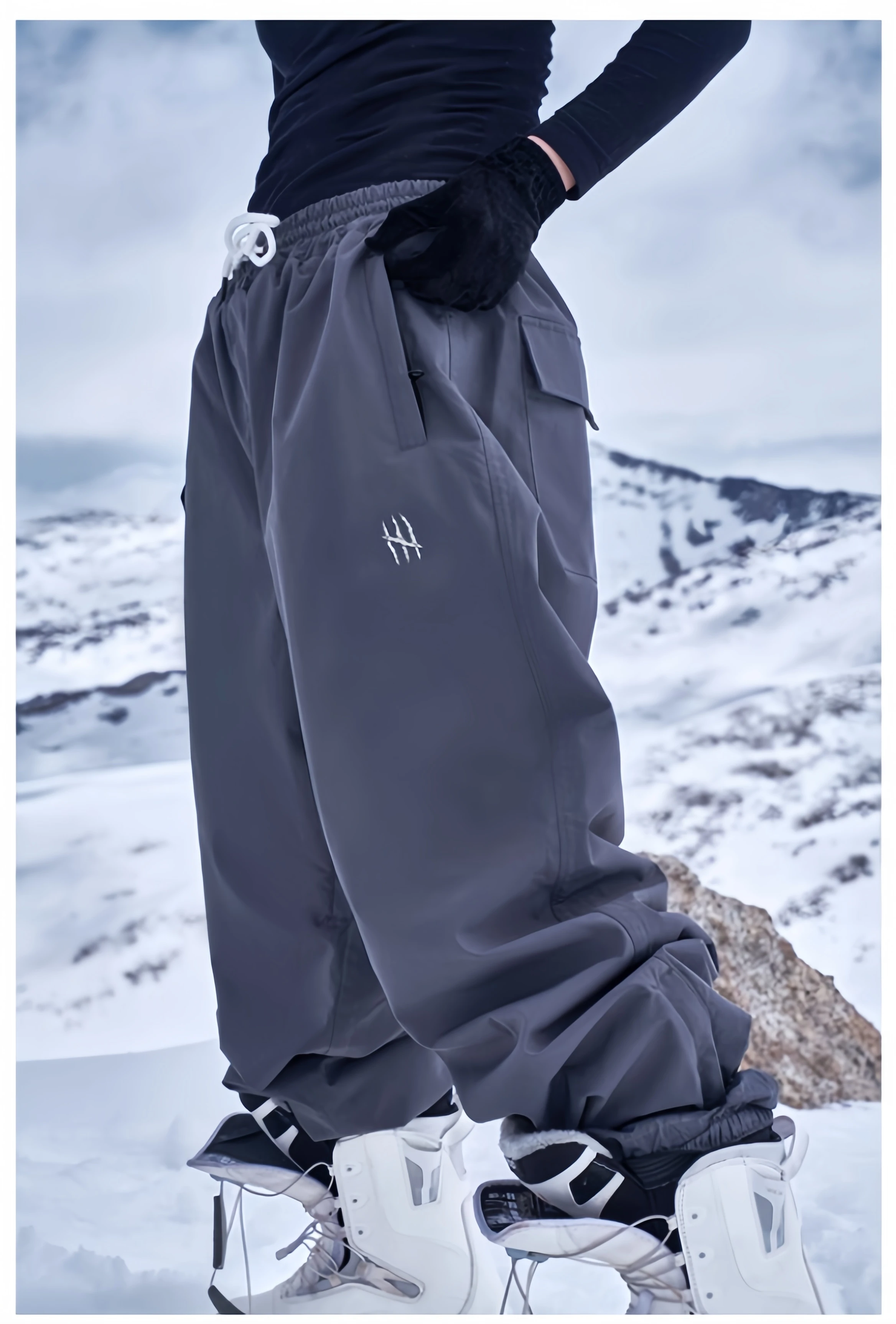 APVCX 2025 Unisex 3L HardShell Skihose, wasserdicht, winddicht, Thermo-Snowboardhose mit Fleecefutter für Wintersport