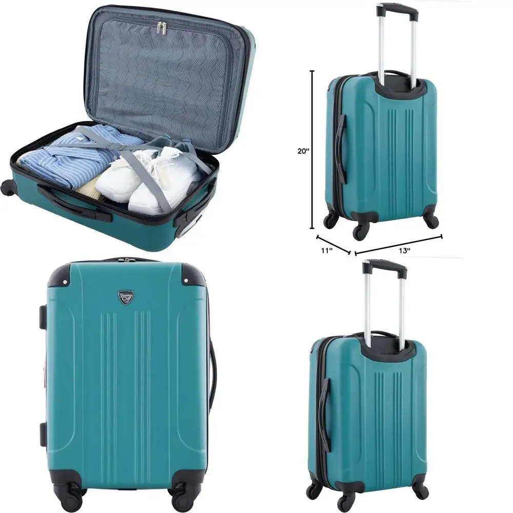 

Expandable Spinner Luggage, Teal, 22 Hardside Carry-On