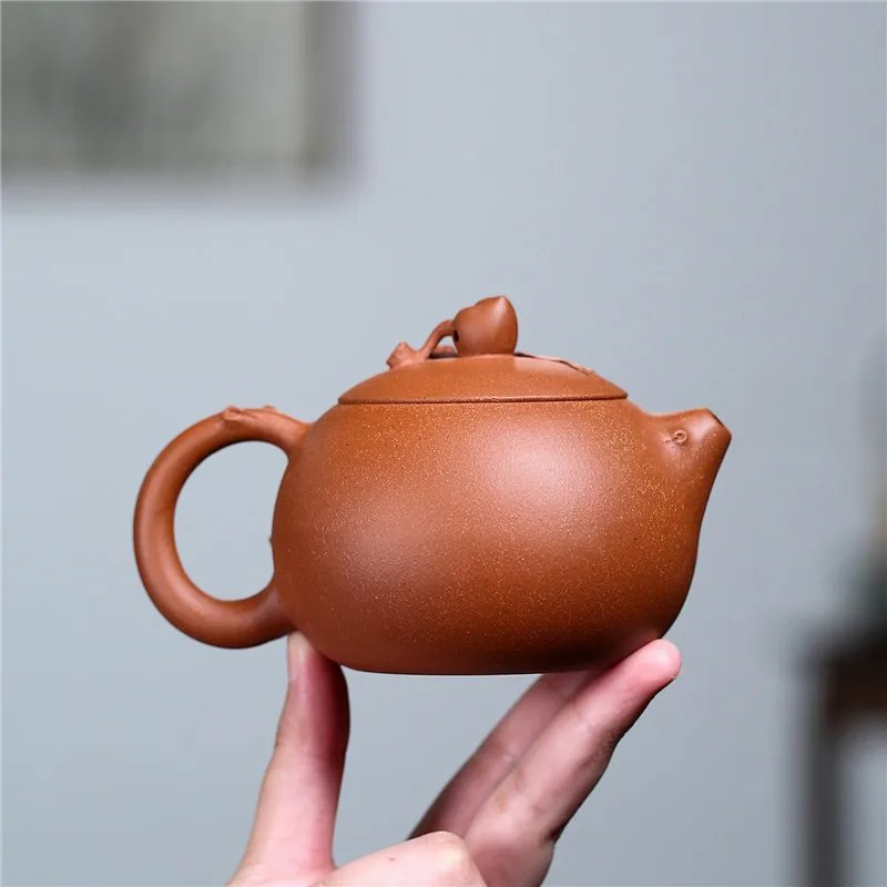 Authentic Yixing Purple Clay Pot Famous Handmade Boutique Raw Mine Slope Lowering Mud, Longevity Peach, Xishi Tea Set Gift