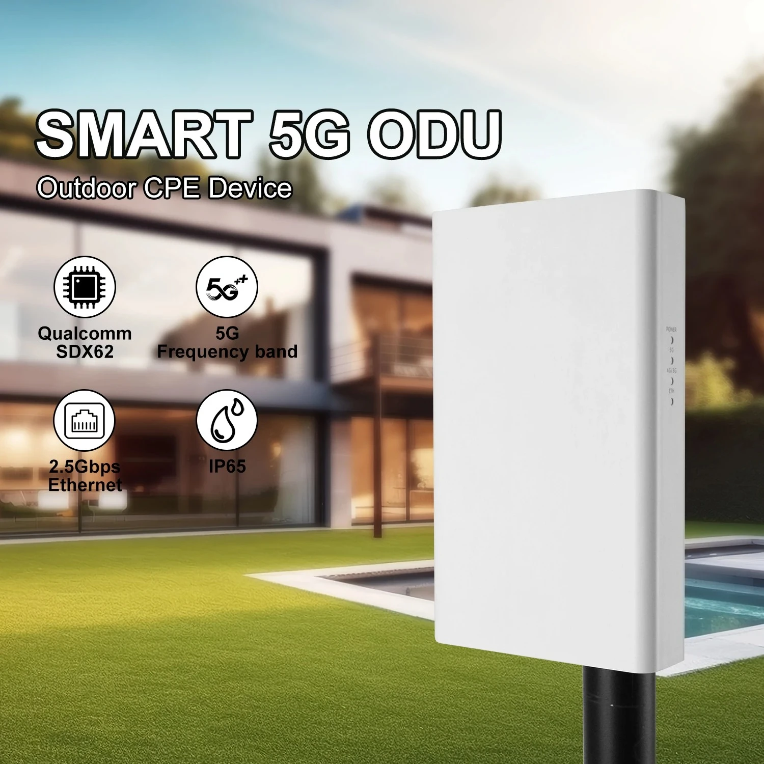 Factory Outlet 5G Outdoor Router ODU CPE 2.5Gbps POE Power Supply Waterproof FWA Wireless 5G Router with Sim Card Slot Outdoor