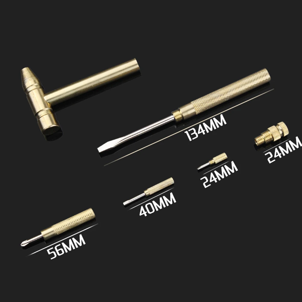

Copper Hammer Mini Screwdriver Stubby Multifunctional Durable Anti Multifuctional Screw Drivers Slip Home Repair H Tools