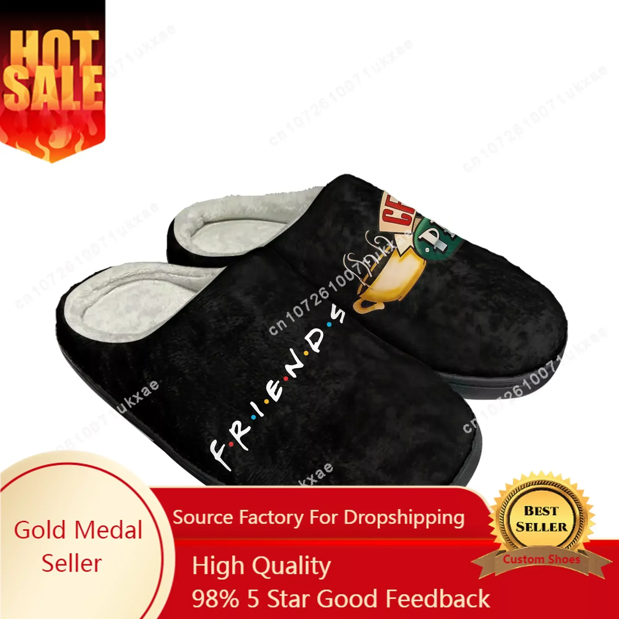 

Friends Cotton Slippers Central Perk Coffee TV Show Home Mens Womens Plush Bedroom Casual Keep Warm Shoes Indoor Customized Shoe