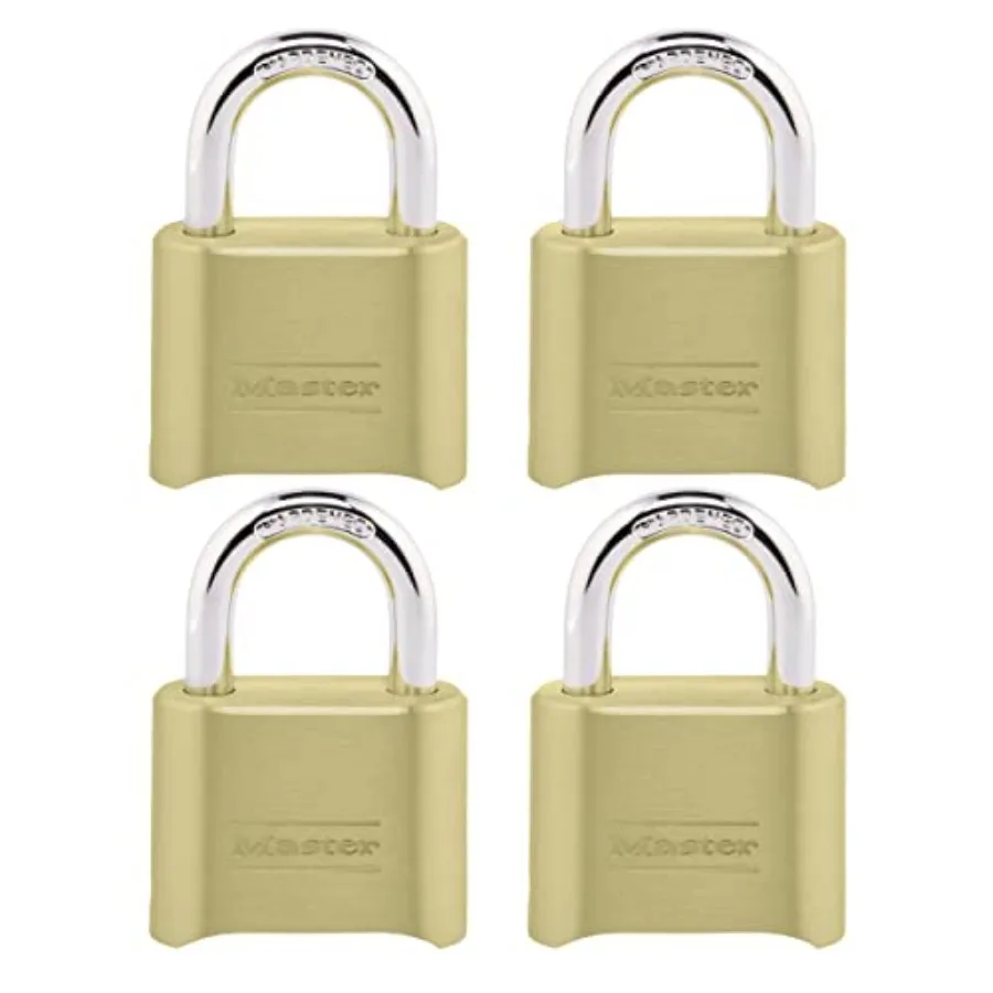 

Gold Combination Padlock Gate Lock for Outdoor Fence or Shed Small Lock with Customizable Code for Indoor or Outdoor Storage 17