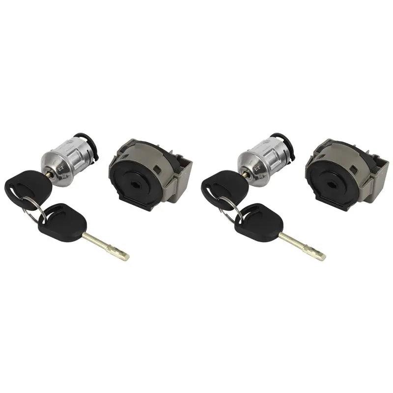 2X Car Ignition Switch Lock Cylinder With 4 Keys For Ford Focus MK1 Transit Connect 1998-2013 1022184 1677531