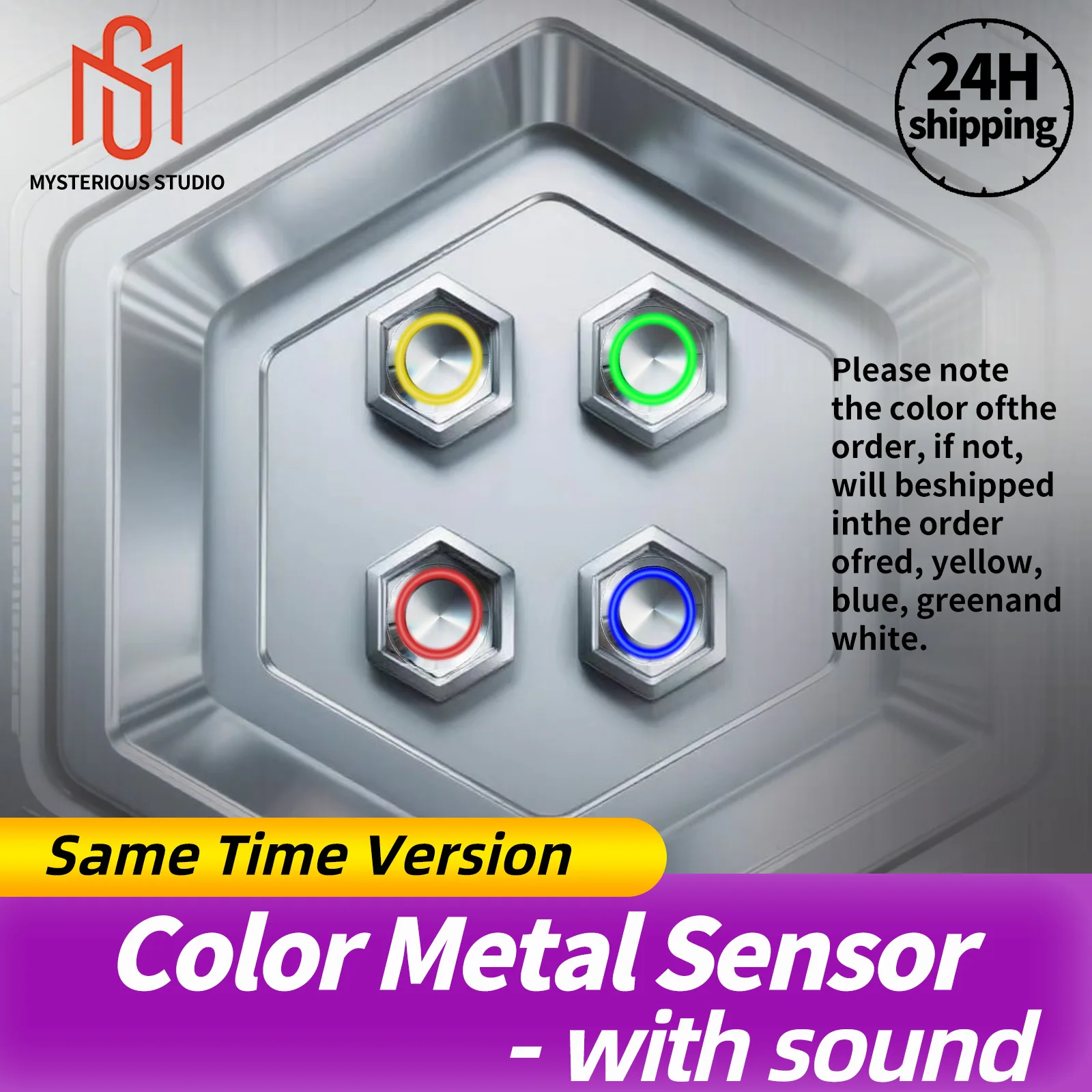 

Mysterious Studio Escape Room Props Metal Buttons Switch lLghts 5 Colors Press the Buttons at the Same Time to Unlock 1987