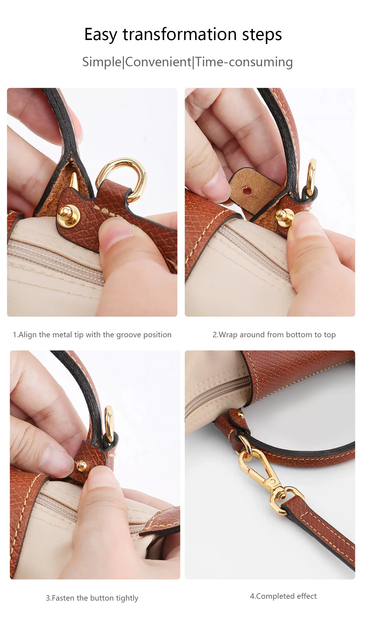 Shoulder Strap For Longchamp Mini Pouch Handbag Slung Bag Shoulder Strap Bag Belt Without Punching Modification Bag Accessories