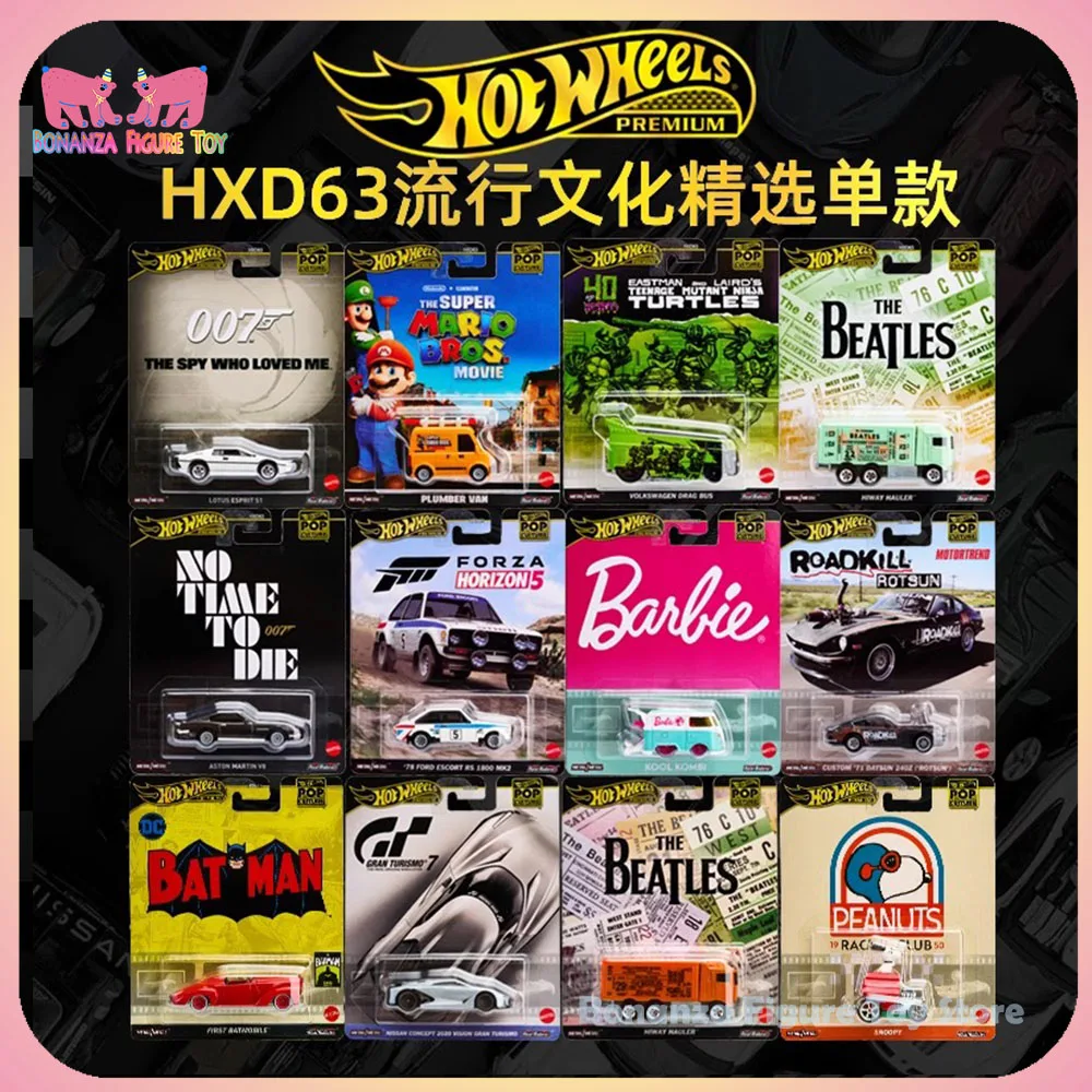 

Новая модель автомобиля Hot Wheels 1/64, серия поп-культуры, выбранная модель автомобиля из сплава Барби Коол Kombi, коллекция HXD63, подарок на день рождения, игрушки