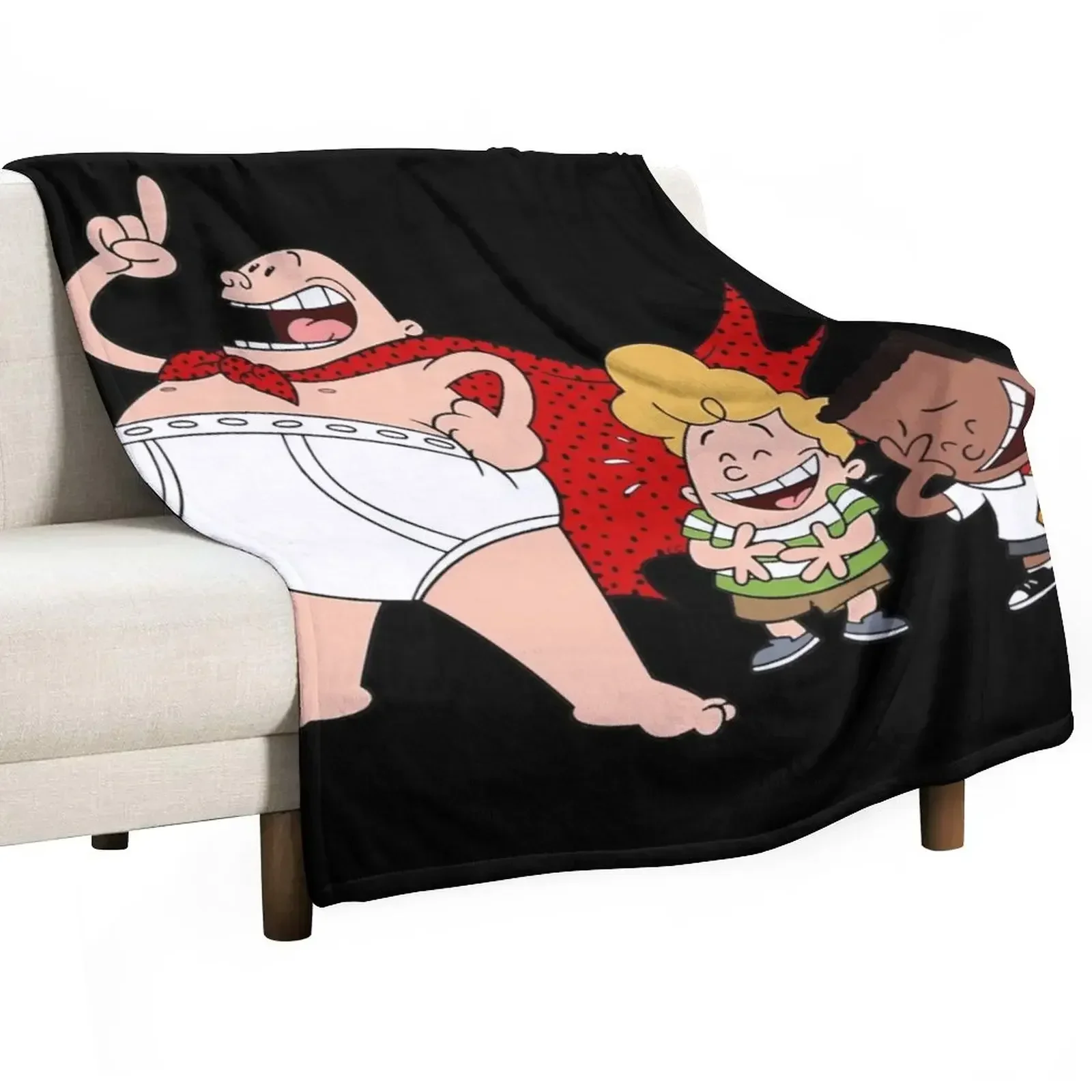 captain underpants cartoon Throw Blanket Bed Fashionable Kid'S For Decorative Sofa anime Blankets