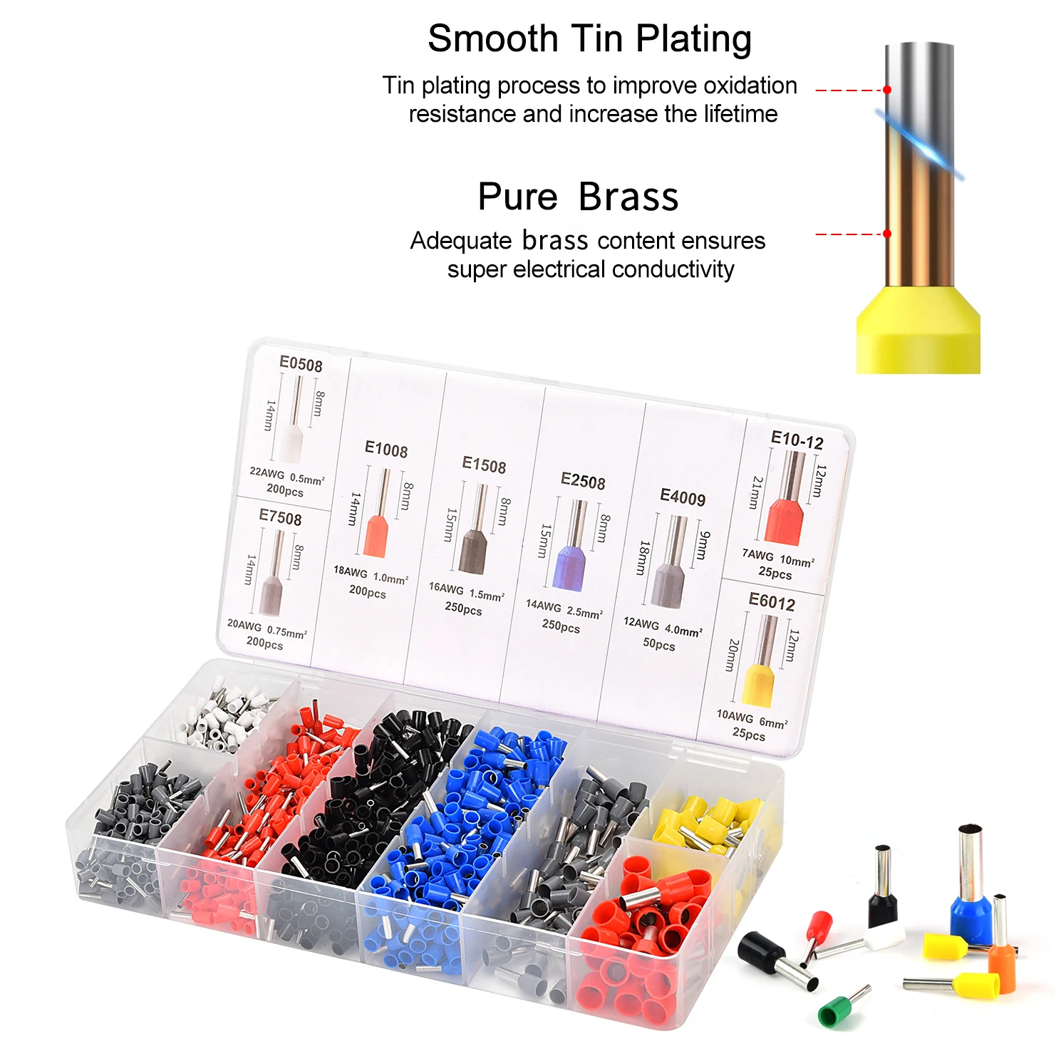 Tubular Terminal Crimper Kit 0.08-16mm² /0.25-10mm² HSC8 6-4/16-6 Electrical Crimping Pliers Clamp Sets Wire Tips Hand Tools