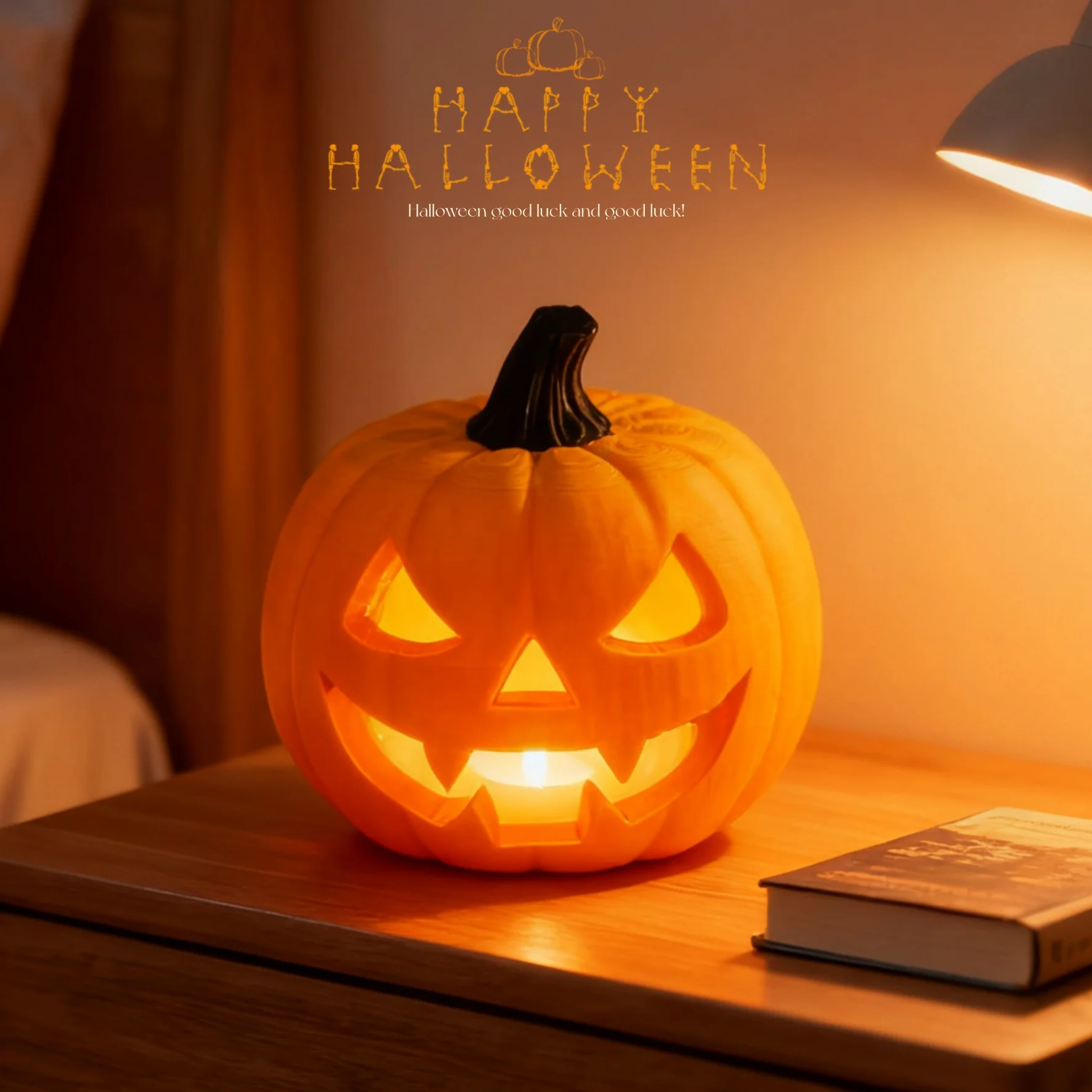 Halloween prank pumpkin headlamp cover, made of plastic material, durable and not easy to break, perfect Halloween gift image 5