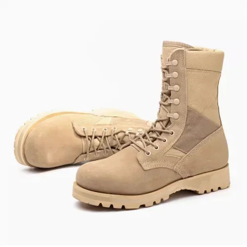 Stivali da combattimento da uomo e da donna Stivali da deserto alti in vera pelle realizzati in vera pelle