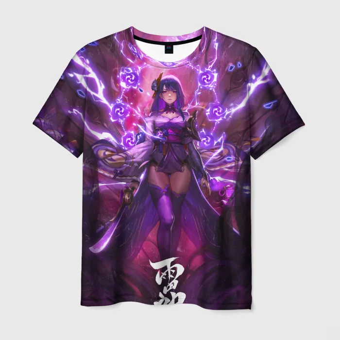 Anime Game Genshin Impact Raiden Shogun Print T-shirts 3D Men/Women Short Sleeve Tee Shirt Harajuku Kid Top Oversized Streetwear