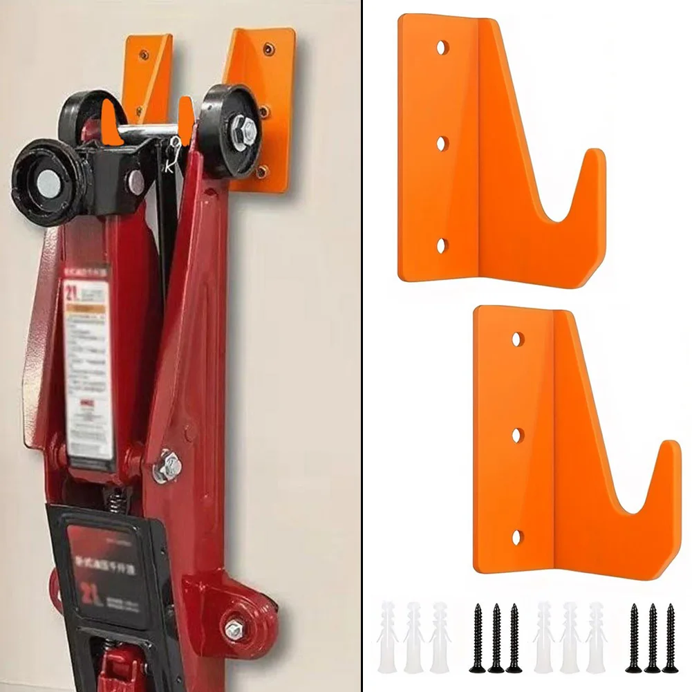 Wall Mounted 2 Piece Storage Rack for Hydraulic Lift Jacks Metal Tool Rack to Keep Garage Workspace Neat and Organized