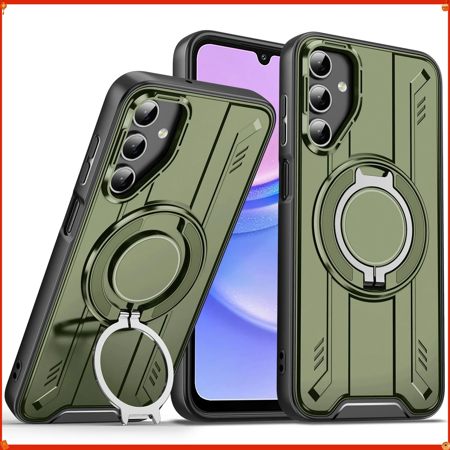 CHAOYIDIANDual Layer Magnetic Cover For Samsung Galaxy A55 A15 A35 A14 A06 A16 A26 A36 A56 5G Shockproof Armor Phone Case With F