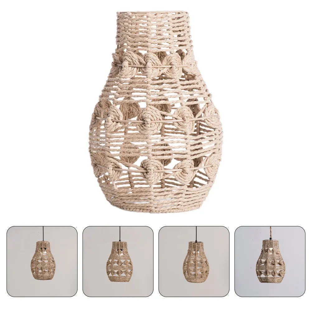 

Плетеный абажур в деревенском стиле, подвесной декоративный светильник для фермерского дома, ресторана, отеля, внутреннего освещения