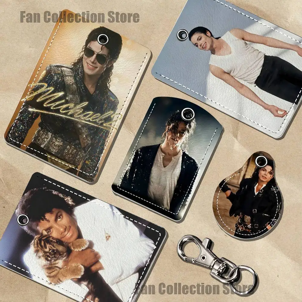 M-Michael Singer J-Jackson Leather Card Holder Keychain Key Ring Door Lock Access Tag ID Access Card Air Tag Case Keychain Card