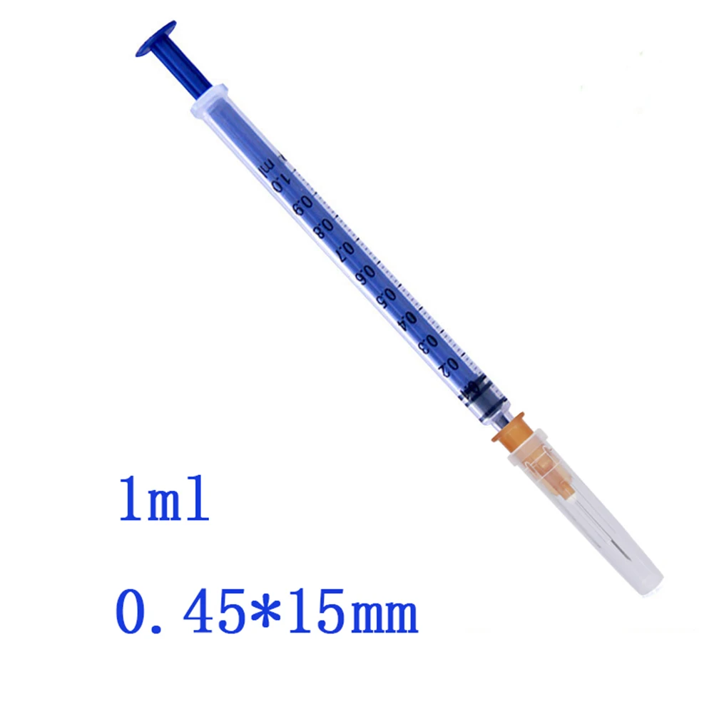 10/20/50Pcs Disposable Syringe With Needle 1ML Sterile Individual Package For Scientific Lab Refilling Feeding Liquid Measuring