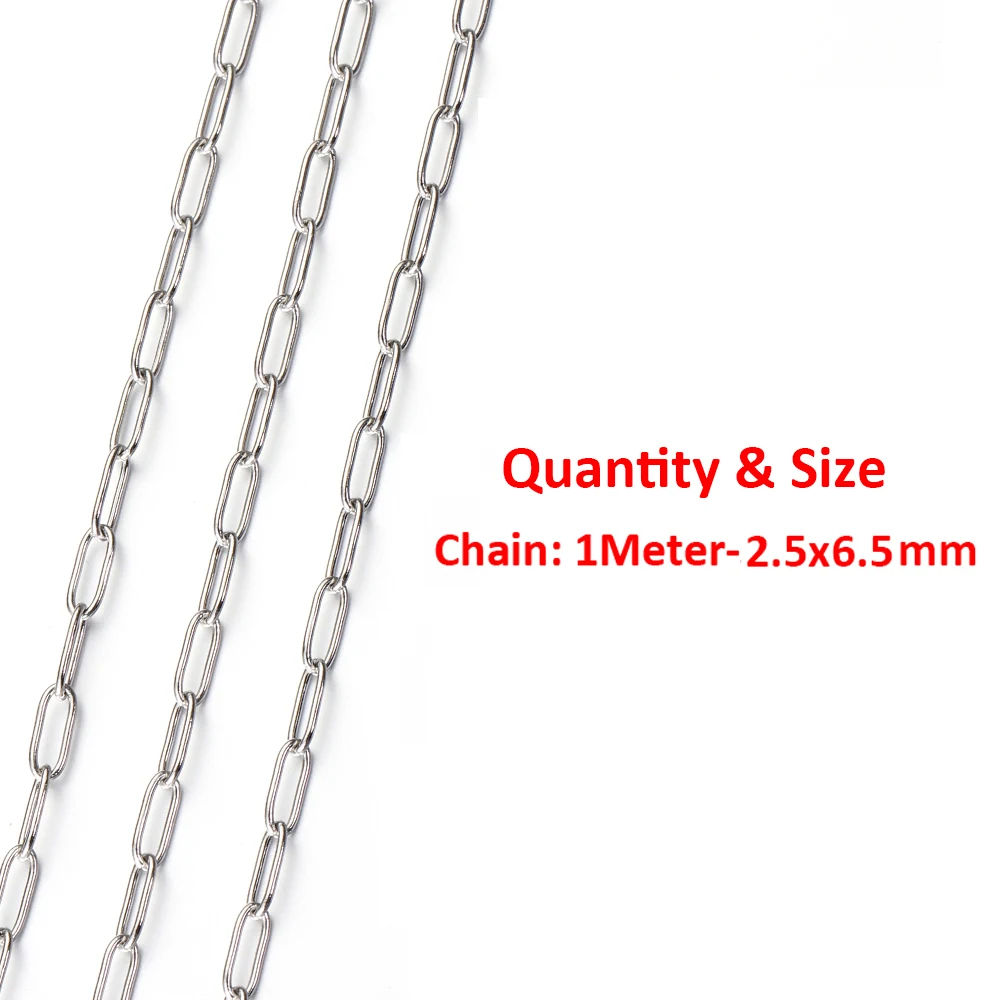 2 Meter 1 Meter Hochwertige Edelstahl-Drehketten für DIY-Halsketten, Armbänder, Kleidung und Schmuckherstellung Zubehör – Detail 7