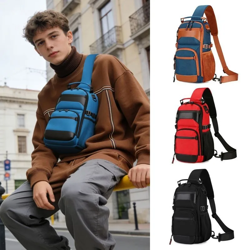 Waterproof Sling Bag Crossbody Chest Bag 15.6 Inch Laptop Large Capacity Multi-Pocket Anti-Theft Travel Outdoor Backpack