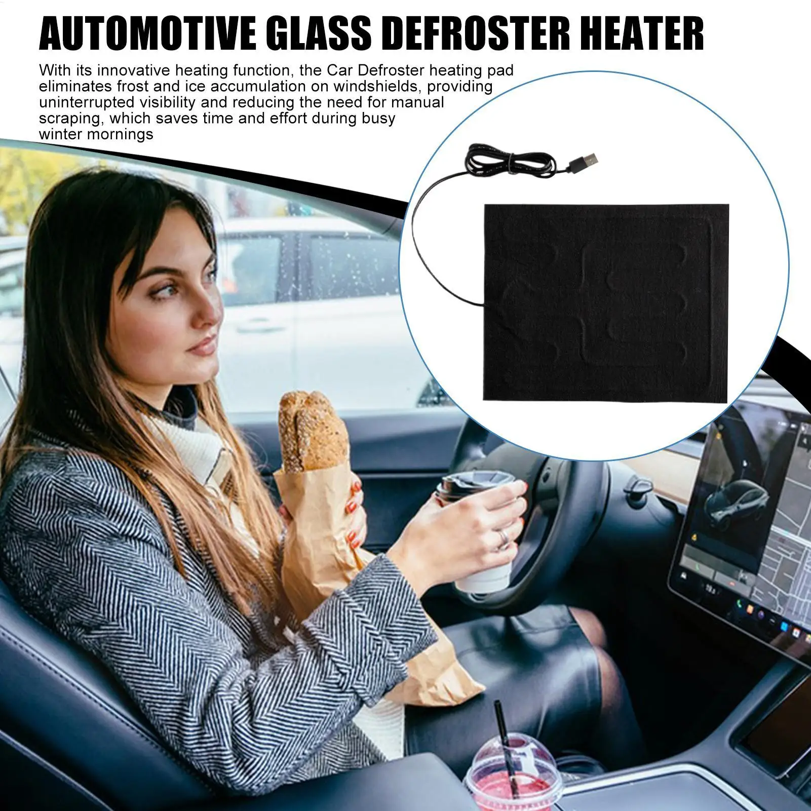 Defogger Heating Pad For Car Vehicle Maintenance Tool Car Windshield Snow Ice Heating Pad Electric For Truck Sedan Minivan