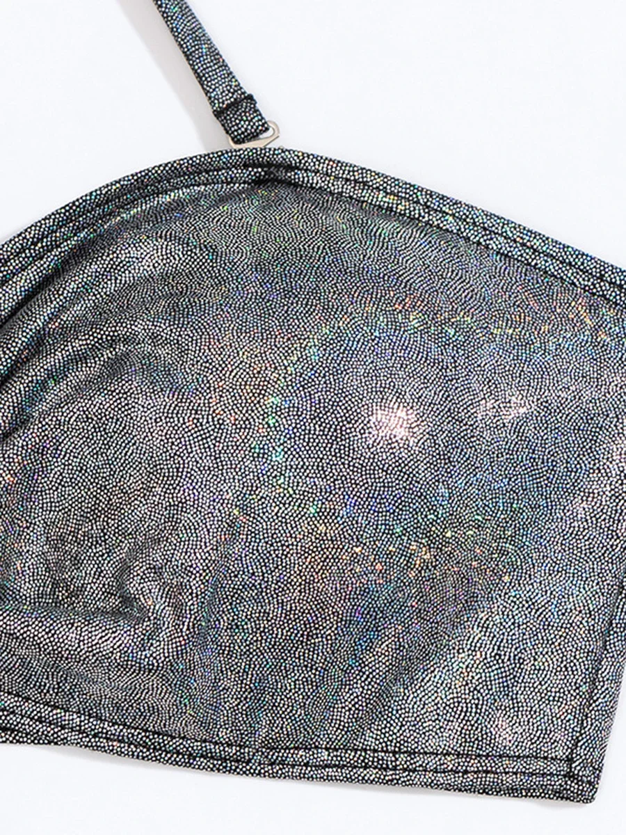 2025 Halter Ring Link Thong Bikini Set High Cut Swimsuit Women Sexy Swimwear Female Bathers Bathing Swimming Swim Suit Beachwear