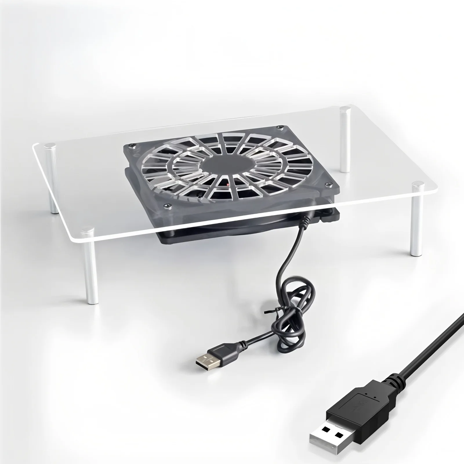 Router Cooling Base Fan Bracket 5V USB Fan Radiator Wifi Cooling Light Cat Base Adjustable Speed