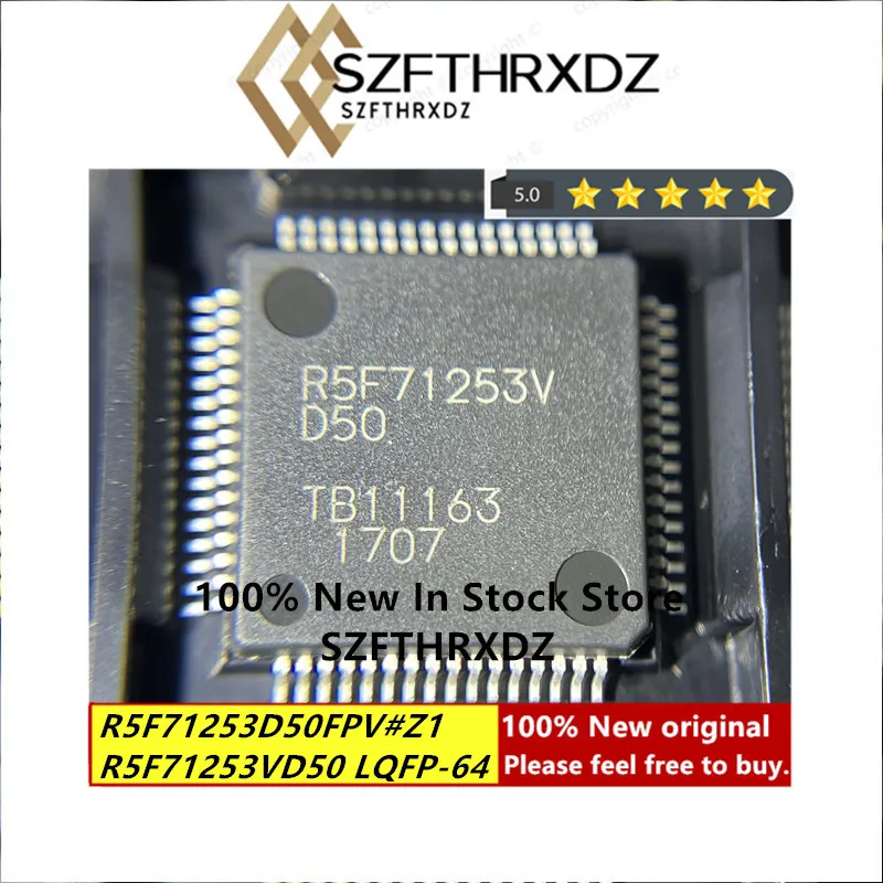 

100% NEW ORIGINAL R5F71253D50FPV#Z1 LQFP64 R5F71253VD50 LQFP-64 32-Bit RISC Microcomputer SuperHRISC engine Family