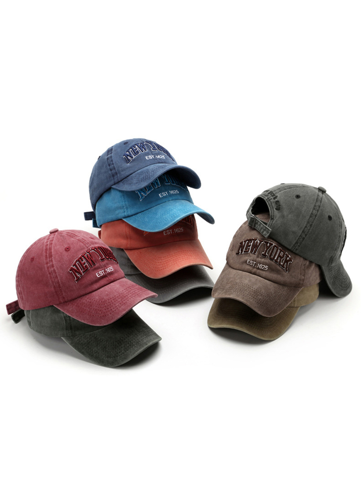  1 unisex all season wearing pure cotton washed letters NEW YORK fashionable baseball cap 